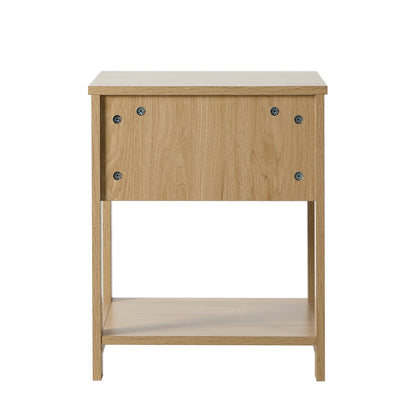 Bedside Table 1 Drawer Storage Shelf Natural | HomeAndLiving - 3