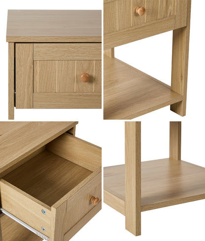 Bedside Table 1 Drawer Storage Shelf Natural | HomeAndLiving - 8