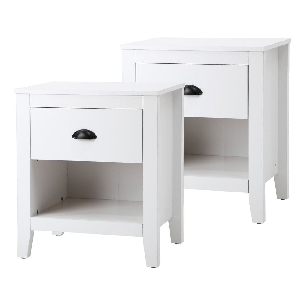 2x Bedside Table Nightstand Vintage