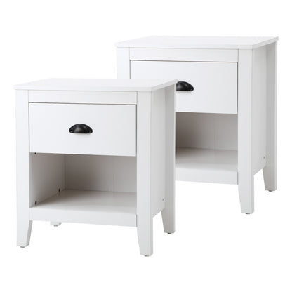 2x Bedside Table Nightstand Vintage
