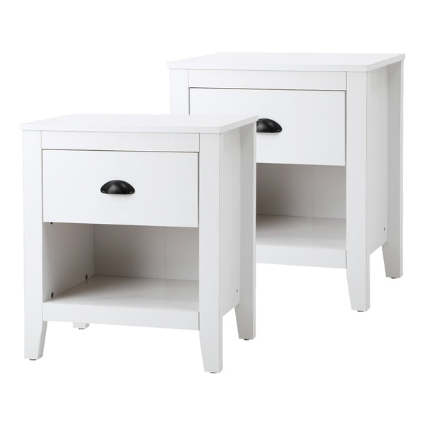  2x Bedside Table Nightstand Vintage