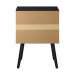 Bedside Tables Side Table Drawer Storage Cabinet w/ Leather Handle Black