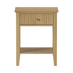 Bedside Table with 1 Drawer Open Shelf Nightstand Natural