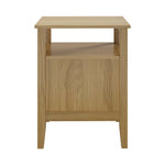 2x Bedside Table 2 Drawers Open Shelf Nightstand Natural