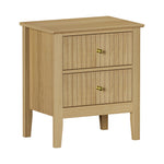 2 Drawer Nightstand Gold Handle Natural | HomeAndLiving