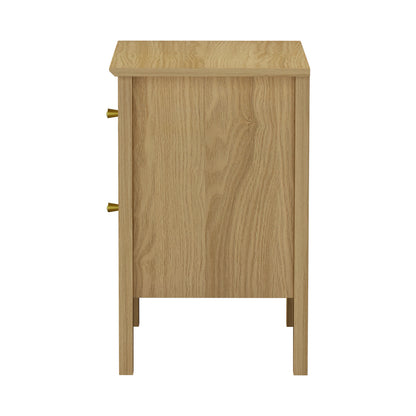 2 Drawer Nightstand Gold Handle Natural | HomeAndLiving - 5