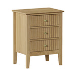 Bedside Table 3 Drawers Side End Nightstand