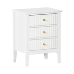 Bedside Table 3 Drawers Side End Nightstand
