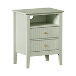 Bedside Table Nightstand 2 Drawer Storage Cabinet Bedroom Green