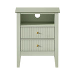 Bedside Table Nightstand 2 Drawer Storage Cabinet Bedroom Green