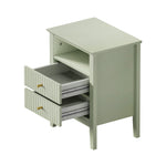 Bedside Table Nightstand 2 Drawer Storage Cabinet Bedroom Green