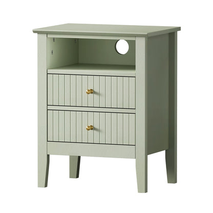 2x Bedside Table Nightstand 2 Drawers Bedroom Cabinet