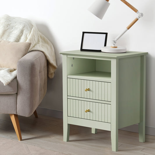 2x Bedside Table Nightstand 2 Drawers Bedroom Cabinet