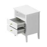 Bedside Table Nightstand 2 Drawer Storage Cabinet Bedroom White