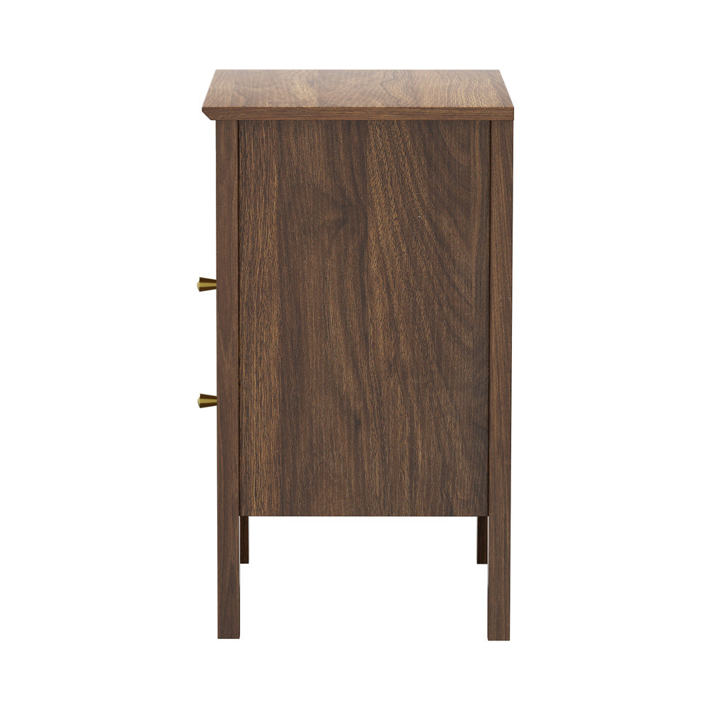 Bedside Table Nightstand 2 Drawer Storage Cabinet Bedroom White