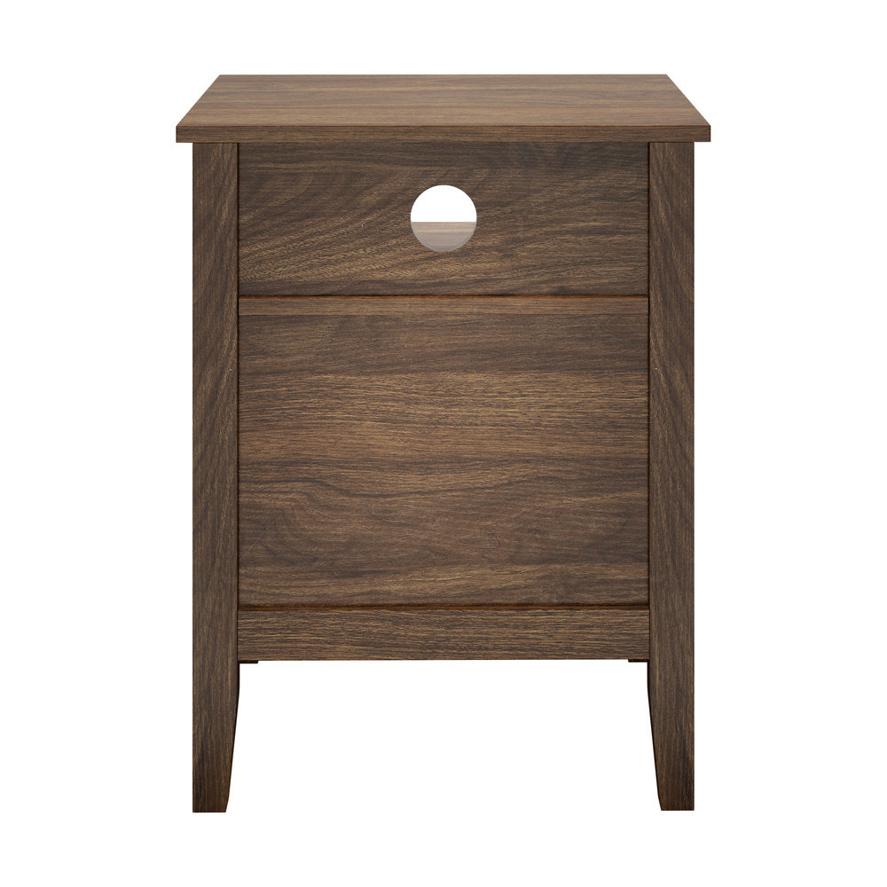 Bedside Table Nightstand 2 Drawer Storage Cabinet Bedroom White
