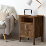 Bedside Table Nightstand 2 Drawer Storage Cabinet Bedroom White