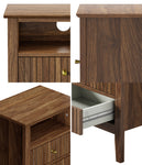 Bedside Table Nightstand 2 Drawer Storage Cabinet Bedroom White