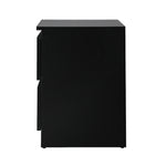 Bedside Table Nightstand 2 Drawers Black Natural White