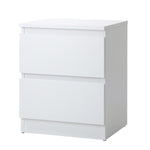 Bedside Table Nightstand 2 Drawers Black Natural White