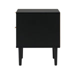 Black Bedside Table 2 Drawers Metal Handle | HomeAndLiving