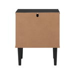 Black Bedside Table 2 Drawers Metal Handle | HomeAndLiving