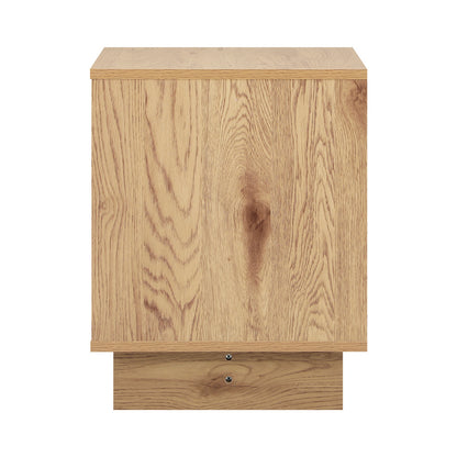 Bedside Table 2 Drawers Nightstand Storage Cabinet Natural