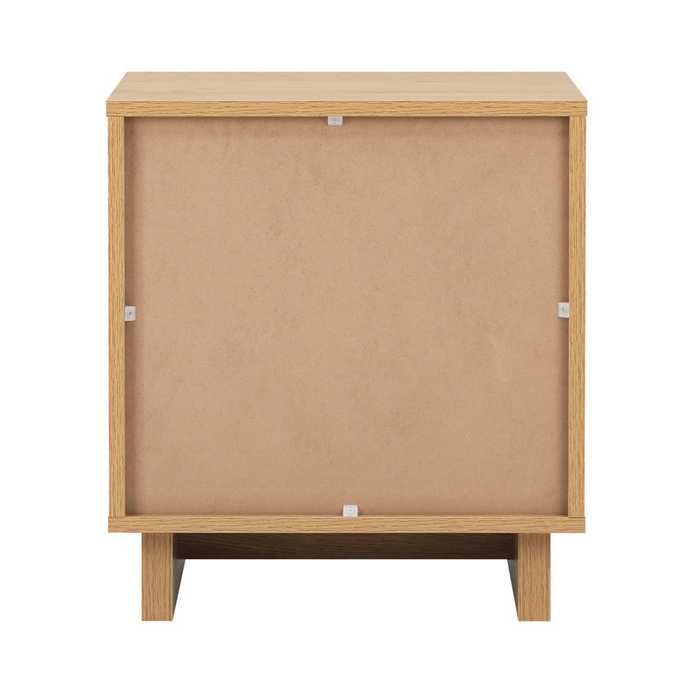 Bedside Table 2 Drawers Nightstand Storage Cabinet Natural