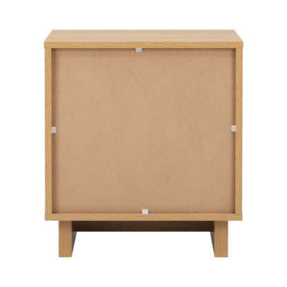 Bedside Table 2 Drawers Nightstand Storage Cabinet Natural