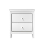 Bedside Table Side End Table 2 Drawers White