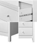 Bedside Table Side End Table 2 Drawers White