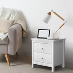 Bedside Tables Set of 2 Nightstand Side Table Black/White