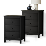 Bedside Tables Set of 2 Nightstand Side Table Black/White