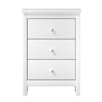 Bedside Table 3 Drawers Hamptons Furniture Black/White