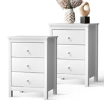 Bedside Tables Set of 2 Nightstand Side Table Black/White