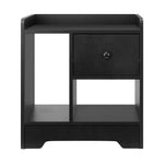 Bedside Tables Set of 2 Nightstand Shelf Black/Natural/White