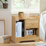 Modern Nightstand with Drawer and Storage for Home Bedroom