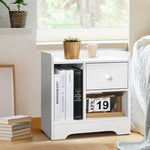 Modern Nightstand with Drawer and Storage for Home Bedroom