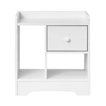 Modern Nightstand with Drawer and Storage for Home Bedroom