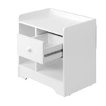 Modern Nightstand with Drawer and Storage for Home Bedroom