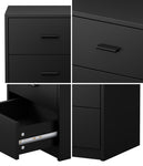 1& 2x Bedside Tables 3 Drawer Nightstands Bedroom Storage Cabinets Black