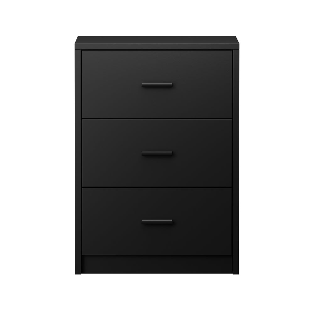 1& 2x Bedside Tables 3 Drawer Nightstands Bedroom Storage Cabinets Black