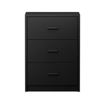 1& 2x Bedside Tables 3 Drawer Nightstands Bedroom Storage Cabinets Black