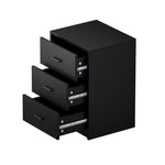 1& 2x Bedside Tables 3 Drawer Nightstands Bedroom Storage Cabinets Black