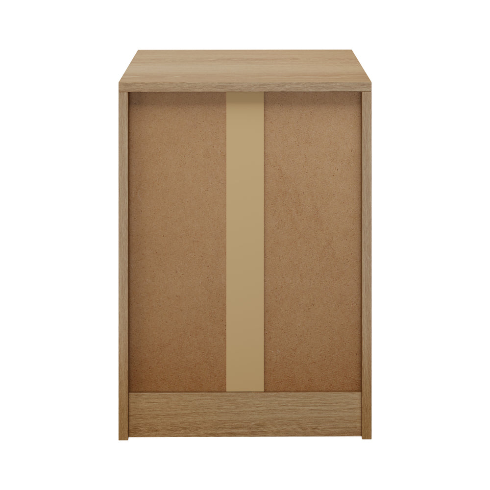 Set of 2 Bedside Table With 3 Drawers Bedroom Nightstand Storage Cabinet Natural/White/Walnut Wood