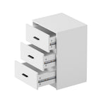 Set of 2 Bedside Table With 3 Drawers Bedroom Nightstand Storage Cabinet Natural/White/Walnut Wood
