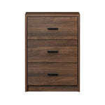 Set of 2 Bedside Table With 3 Drawers Bedroom Nightstand Storage Cabinet Natural/White/Walnut Wood