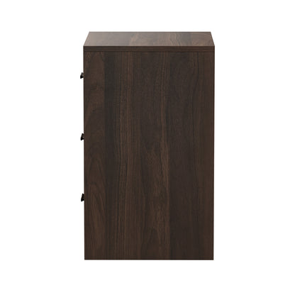 Set of 2 Bedside Table With 3 Drawers Bedroom Nightstand Storage Cabinet Natural/White/Walnut Wood