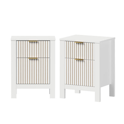 White bedside table 39x30x52.5cm, side view