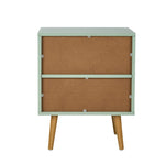 Bedside Table 1 Drawer Open Shelf Nightstand Green